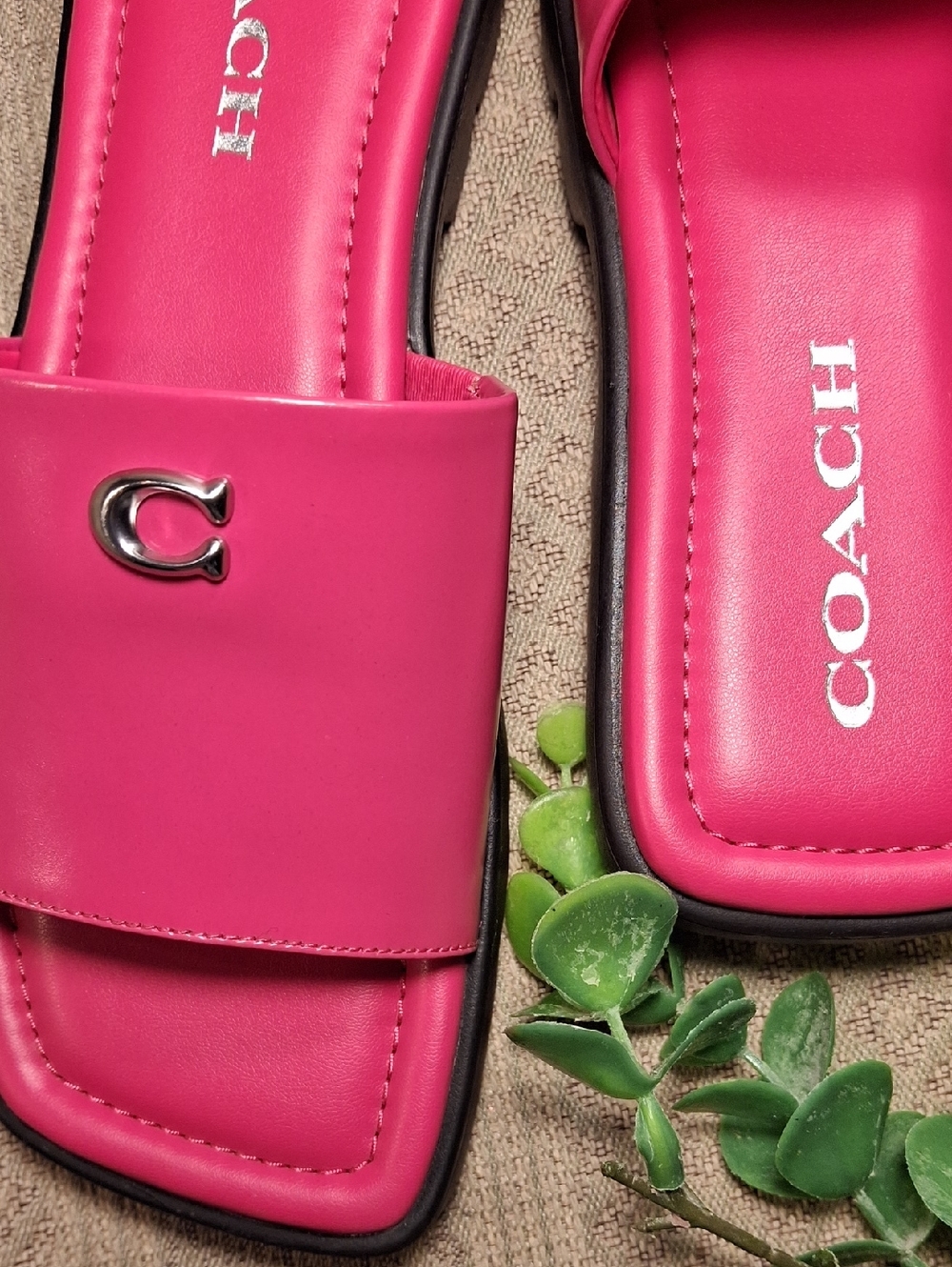 Coach Florence Dragon Fruit Pink Slide Sandals - Picture 2 of 16
